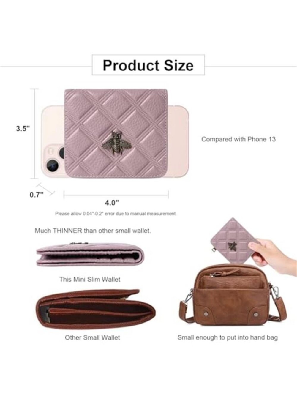 Womens Wallet RFID Blocking Small Compact Bifold Genuine Leather Pocket Wallet - Picture 4 of 7